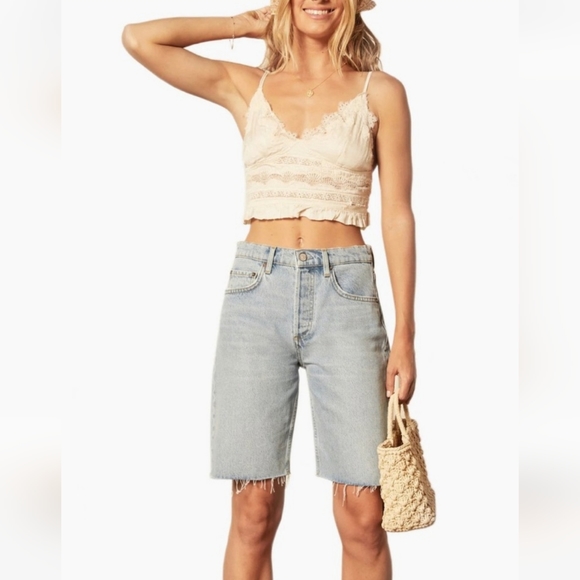 Boyish High Waisted Relaxed Fit Organic Cotton & Tencel Blend Bermuda Sh… - Picture 3 of 16